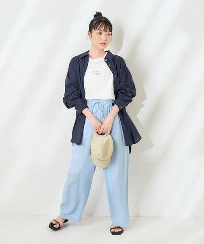 亞麻混紡襯衫＜可搭配套裝＞