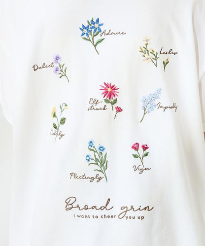 花刺繡T恤