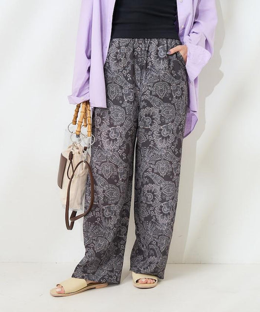 paisley印花休閒褲