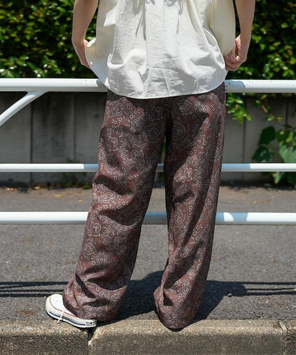 paisley印花休閒褲