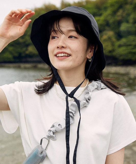 【海灘&節日】2way UV 防水尼龍 帶繩軍帽