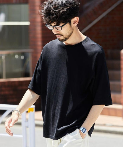 超冰絲圓領針織T恤 【接觸冷感】