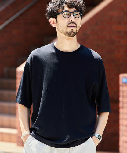 超冰絲圓領針織T恤 【接觸冷感】