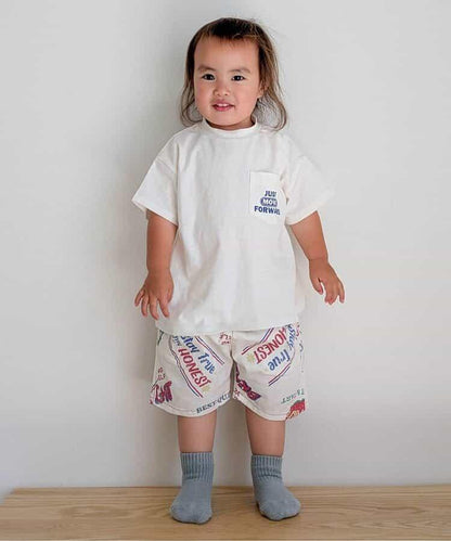 標誌口袋背面印花T恤