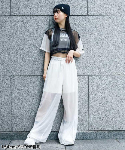 網眼短款T-shirt