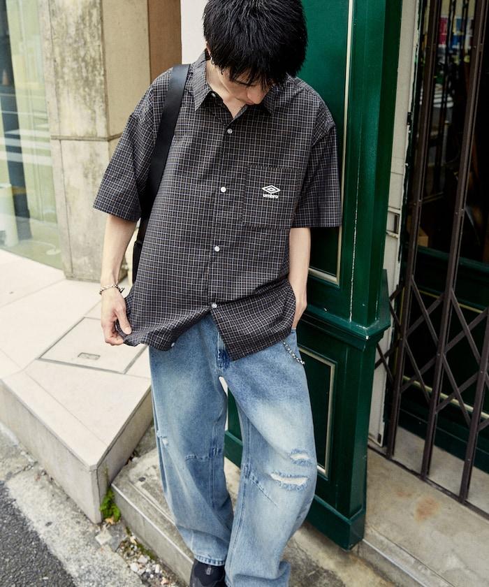 聯名 UMBRO 刺繡格子襯衫