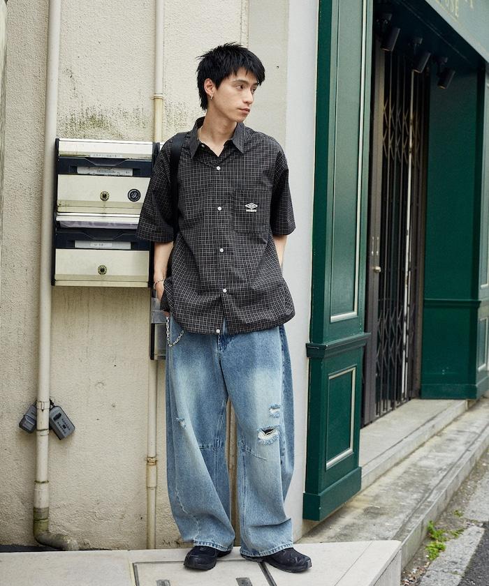 聯名 UMBRO 刺繡格子襯衫