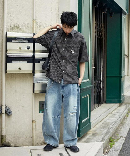 聯名 UMBRO 刺繡格子襯衫