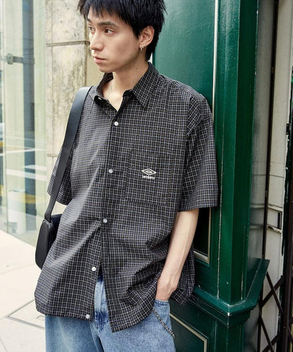 聯名 UMBRO 刺繡格子襯衫