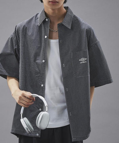 聯名 UMBRO 刺繡格子襯衫