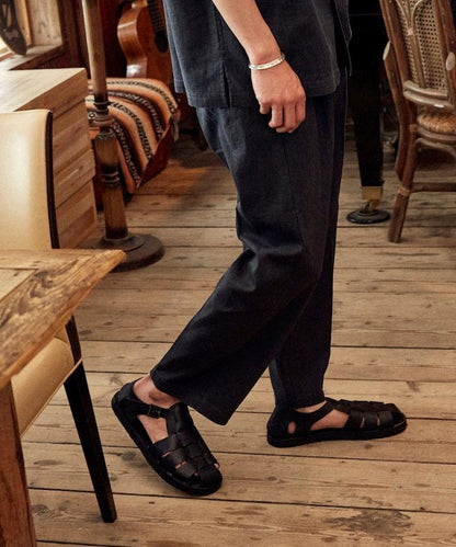 亞麻棉輕便休閒褲