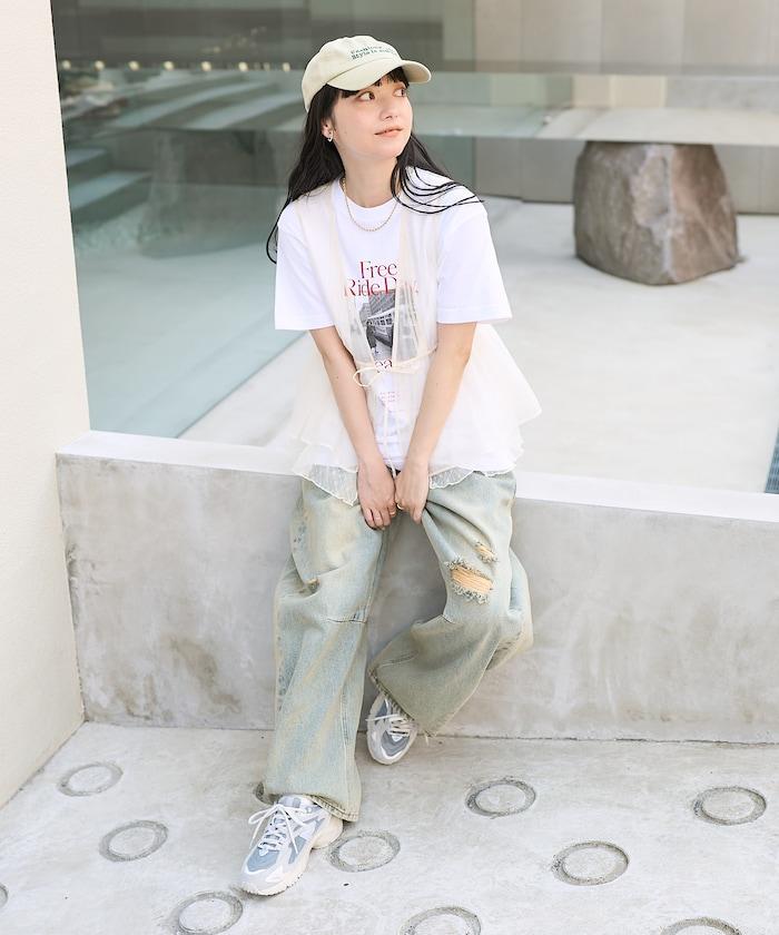 歐根紗蕾絲疊穿背心