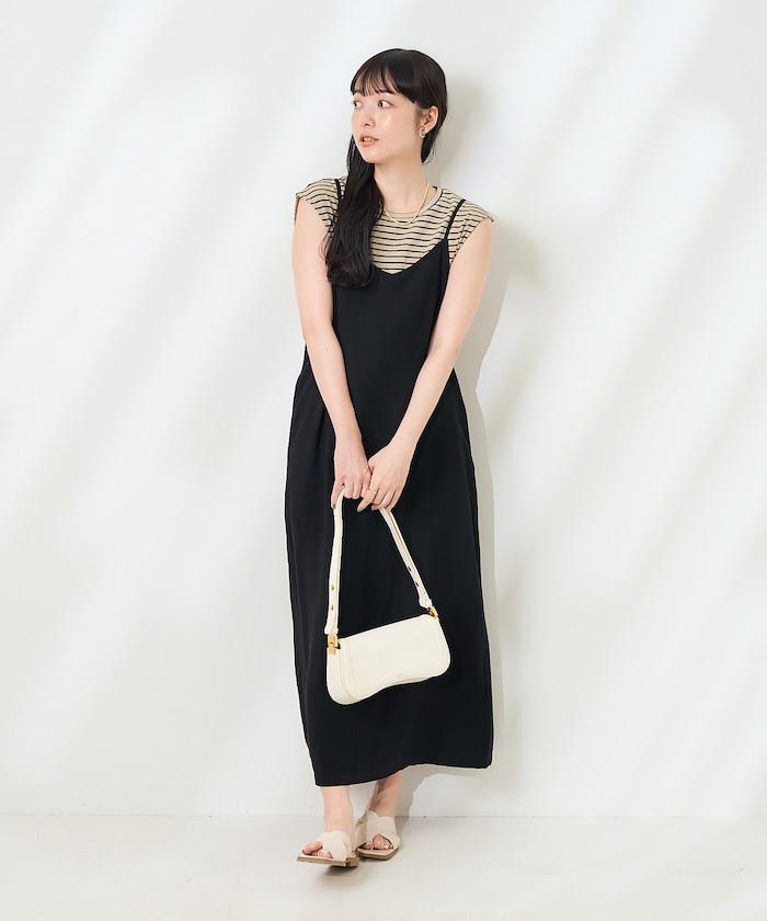 【套裝商品】亞麻粘膠 女士吊帶連衣裙 內搭套裝