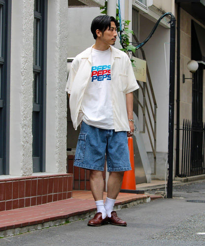 【GLOSTER】輕便牛仔工裝短褲／仿舊風格 半褲