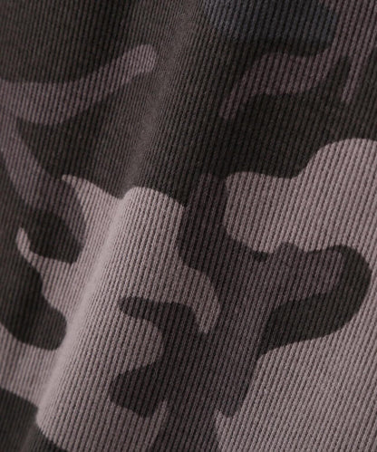 《日常》肋骨短袖亨利領T恤 迷彩