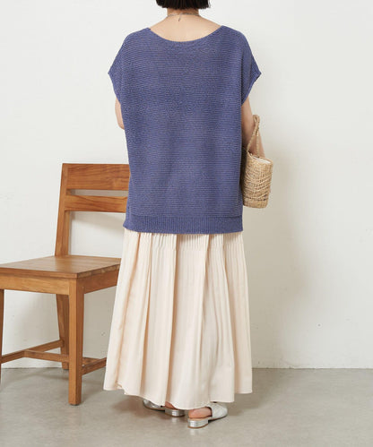 法式寬袖網眼針織衫