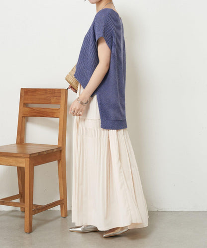 法式寬袖網眼針織衫