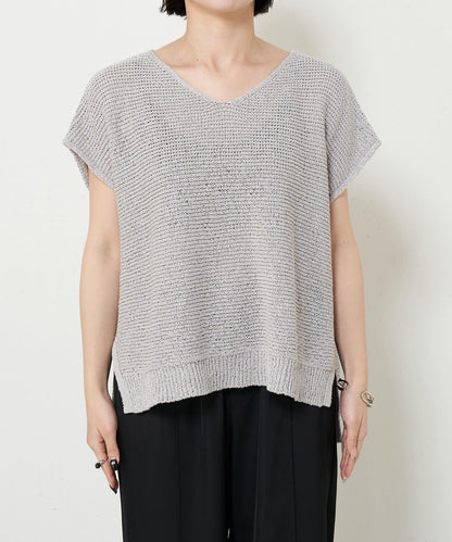 法式寬袖網眼針織衫