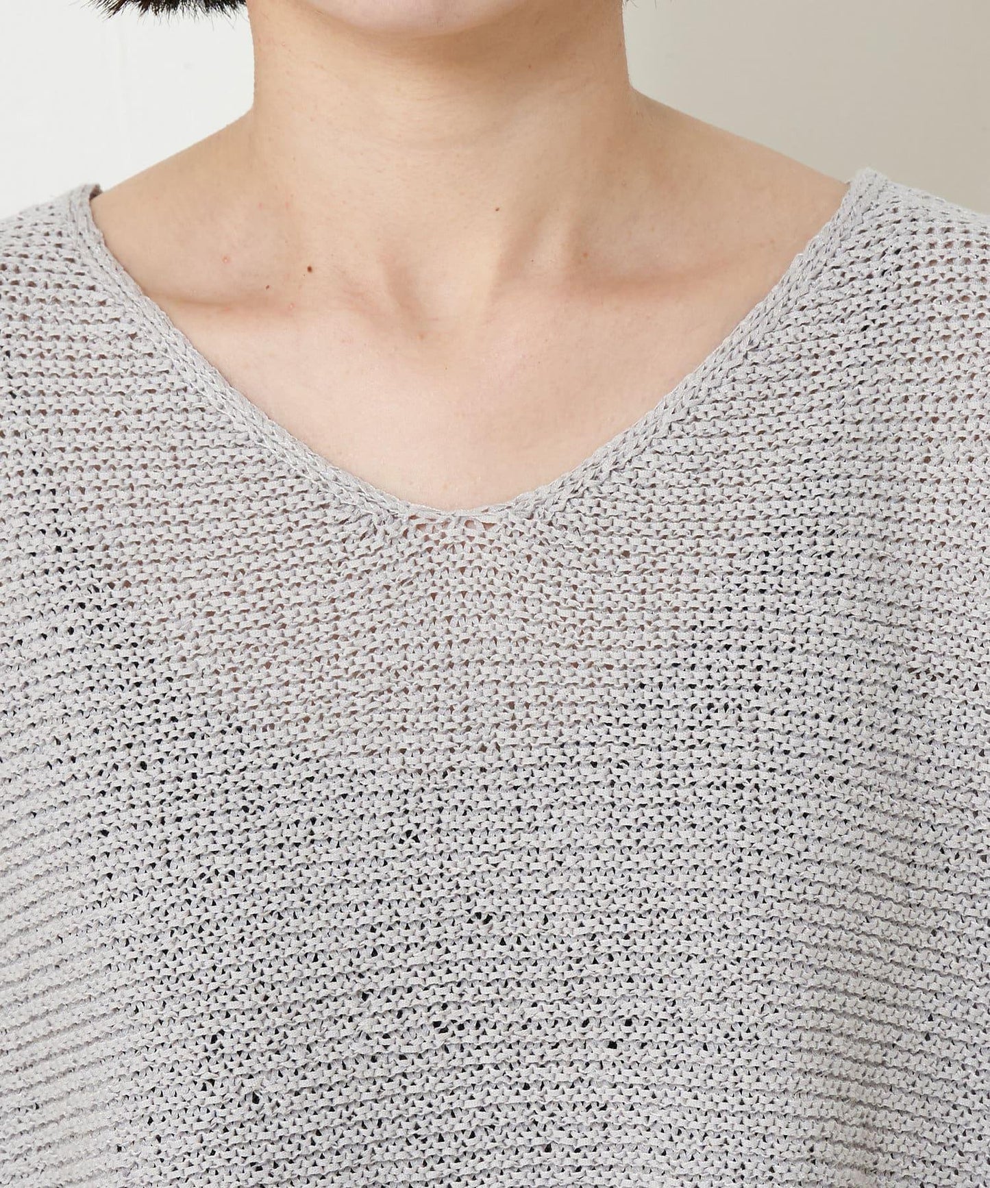 法式寬袖網眼針織衫