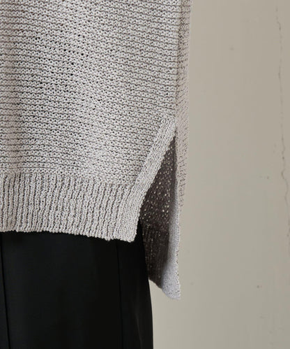 法式寬袖網眼針織衫