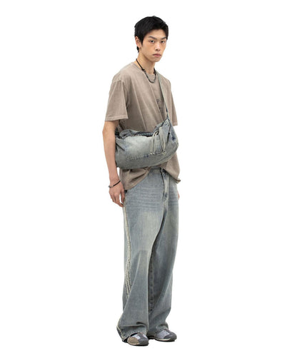 【DEFGARMENTS/デフグラメンツ】側軌直筒牛仔褲