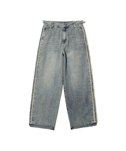 【DEFGARMENTS/デフグラメンツ】側軌直筒牛仔褲