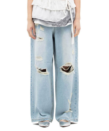 【DEFGARMENTS/デフグラメンツ】破洞牛仔褲