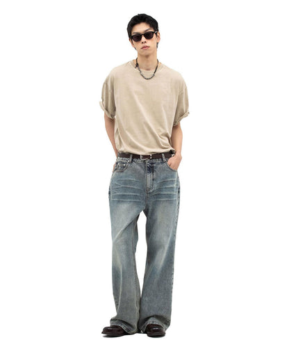 【DEFGARMENTS/デフグラメンツ】貓咪喇叭牛仔褲
