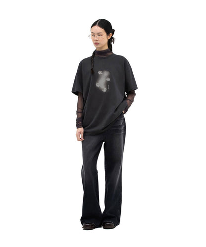 【DEFGARMENTS/デフグラメンツ】貓咪喇叭牛仔褲