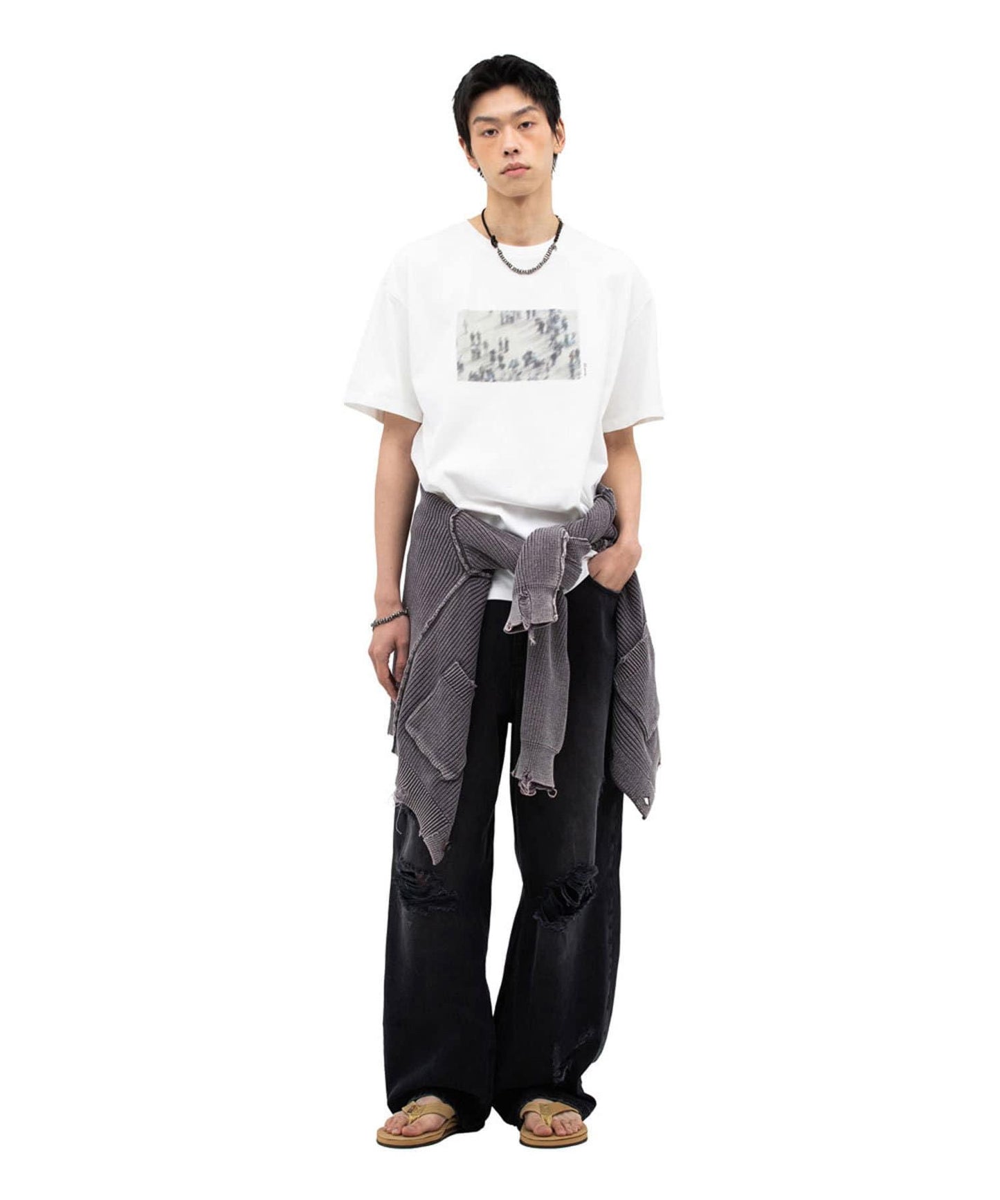 【DEFGARMENTS/デフグラメンツ】破洞牛仔褲
