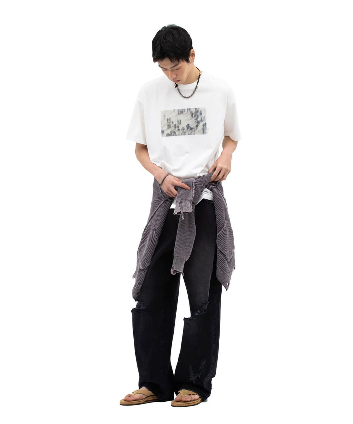 【DEFGARMENTS/デフグラメンツ】破洞牛仔褲