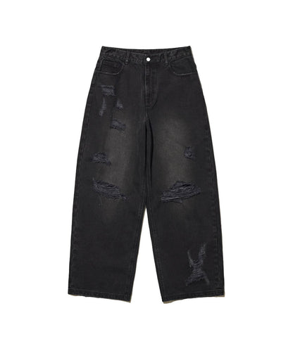 【DEFGARMENTS/デフグラメンツ】破洞牛仔褲