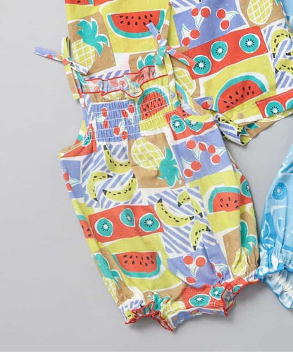 【熱帶寶貝】印花吊帶連體褲