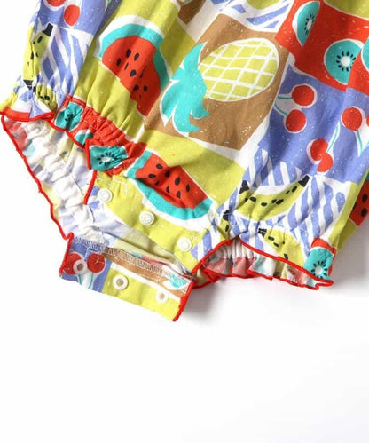 【熱帶寶貝】印花吊帶連體褲