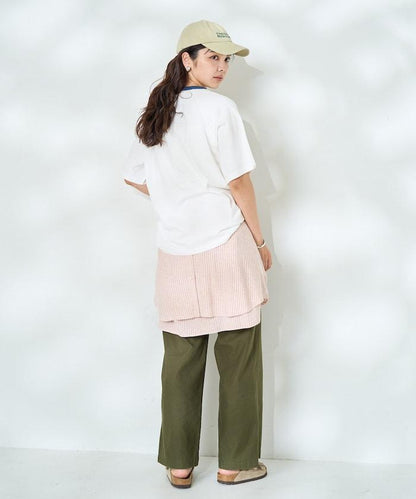 藍色圓領印花T恤