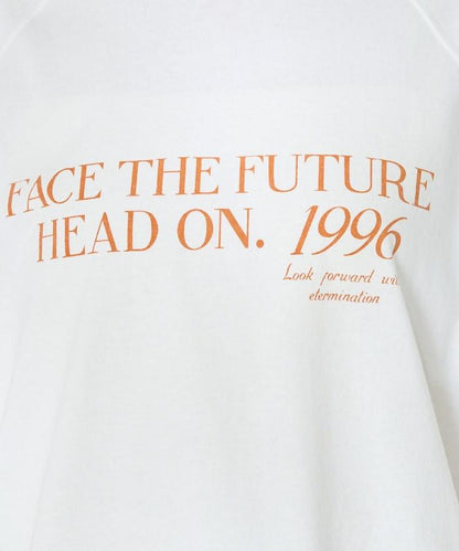 藍色圓領印花T恤