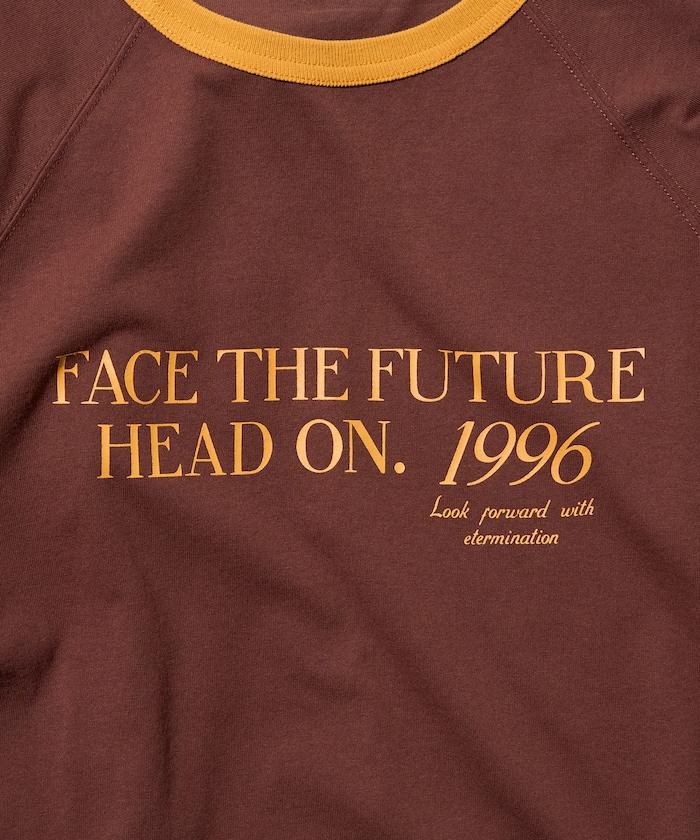 藍色圓領印花T恤