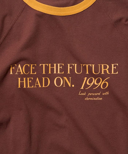 藍色圓領印花T恤