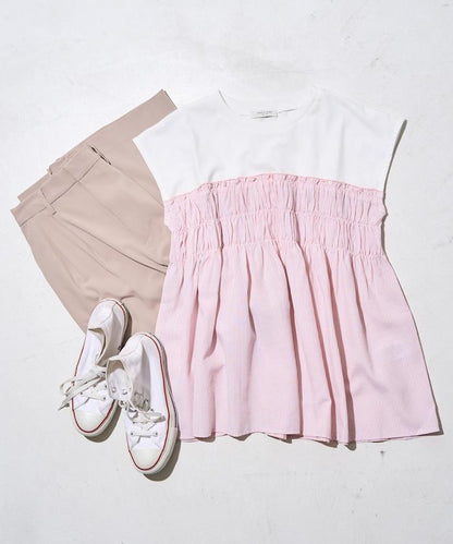 條紋拼接 法式短袖T恤