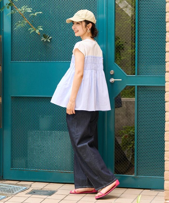 條紋拼接 法式短袖T恤