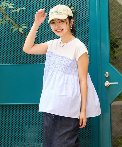 條紋拼接 法式短袖T恤