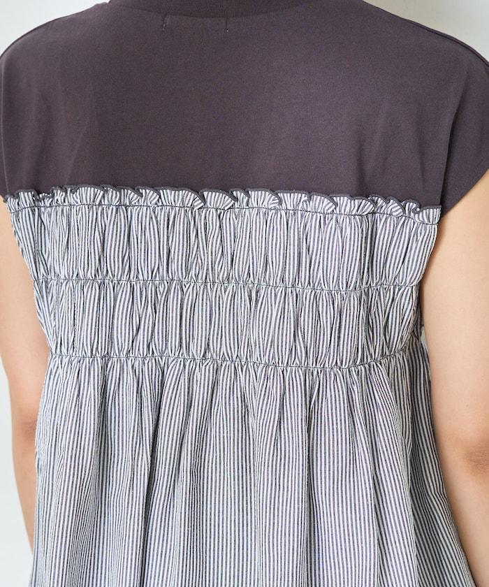 條紋拼接 法式短袖T恤