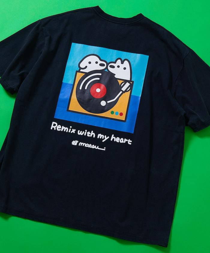 聯名“唱片”背面印花 圓領短袖T恤