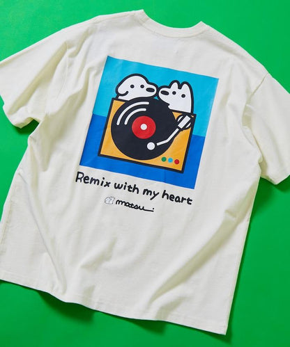 聯名“唱片”背面印花 圓領短袖T恤