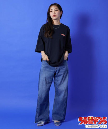 小羊花朵背面印花短袖T恤