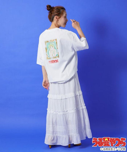 小羊花朵背面印花短袖T恤