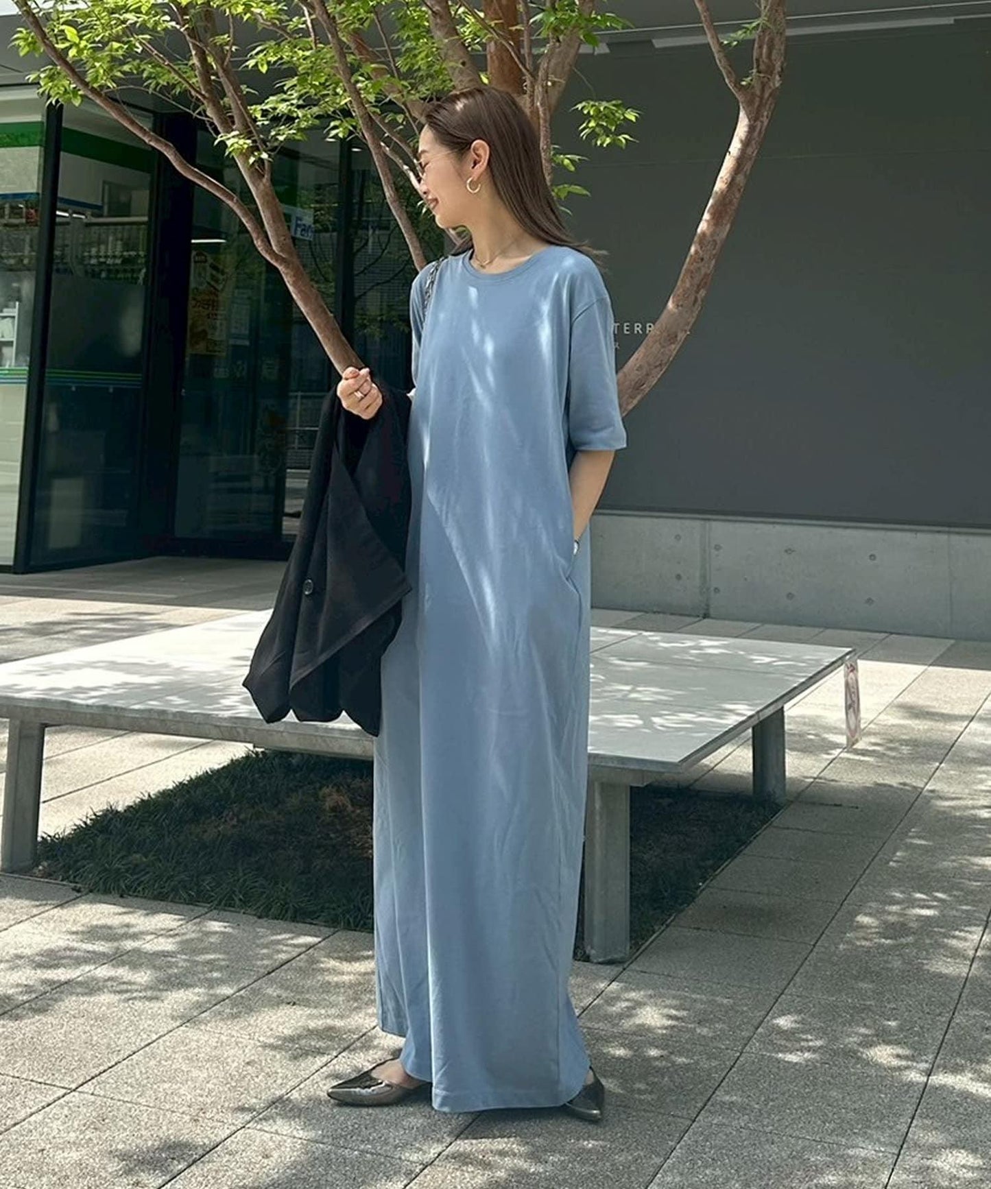 【帕爾克羅限定】【PON企劃】圓領長款短袖連衣裙