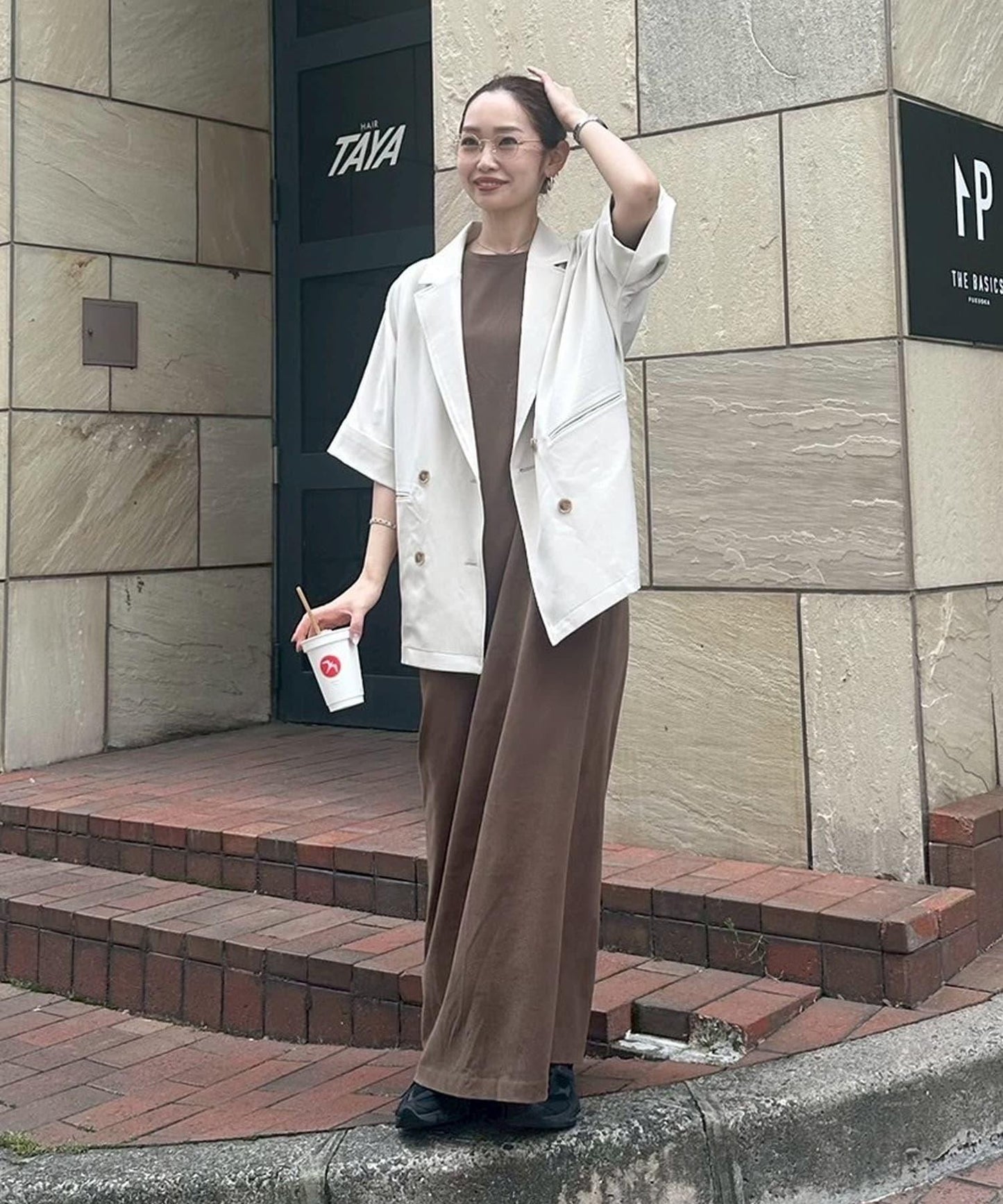 【帕爾克羅限定】【PON企劃】圓領長款短袖連衣裙