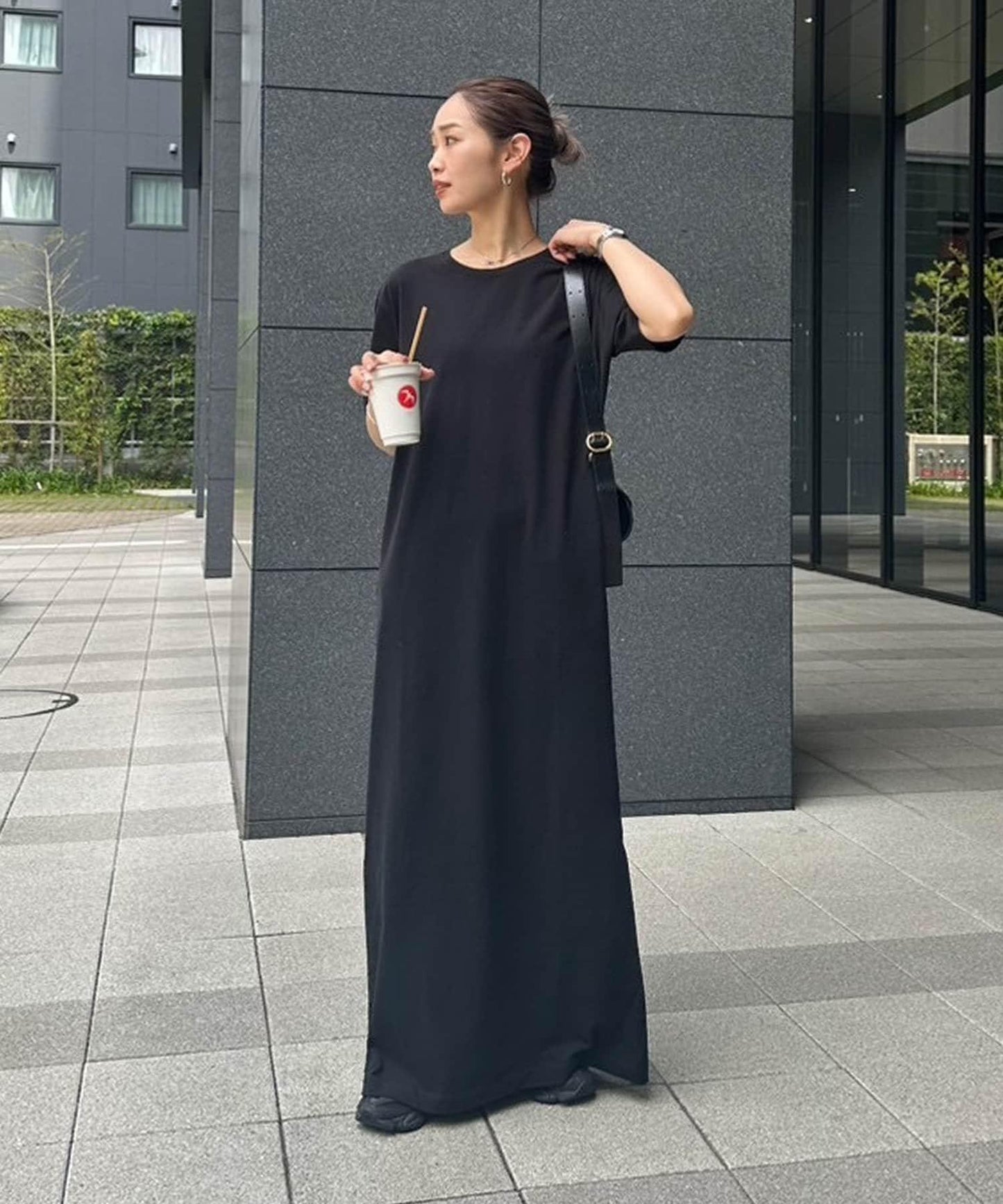【帕爾克羅限定】【PON企劃】圓領長款短袖連衣裙