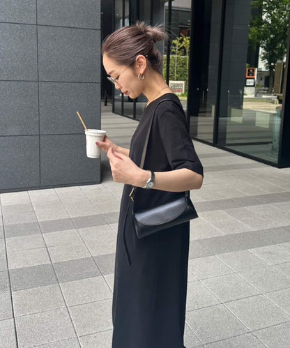 【帕爾克羅限定】【PON企劃】圓領長款短袖連衣裙
